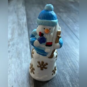 NWOT Festive Ceramic Snowman Holiday Bell